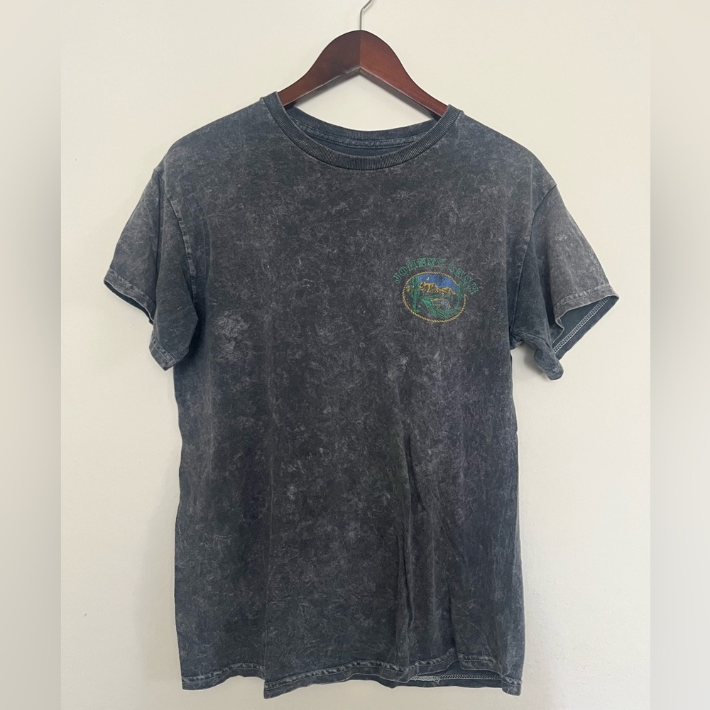 Vintage Washed Black Tee with Graphic